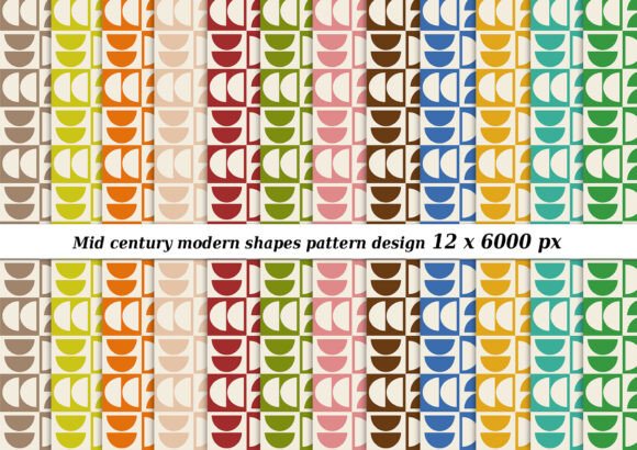 Download Mid Century Modern Shapes Pattern Design - Shape Collection