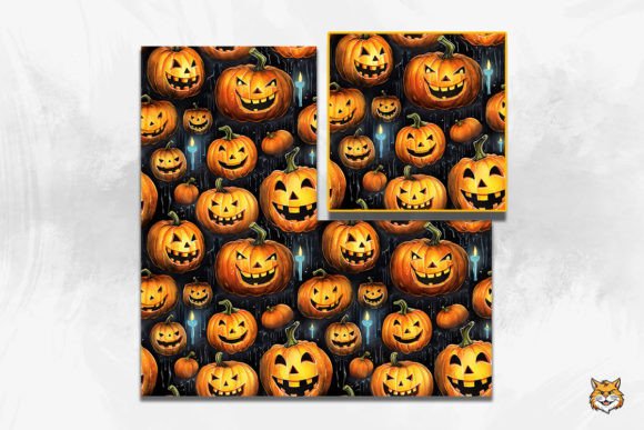 Download Ghoulish Pumpkin Seamless Pattern - Premium Resources